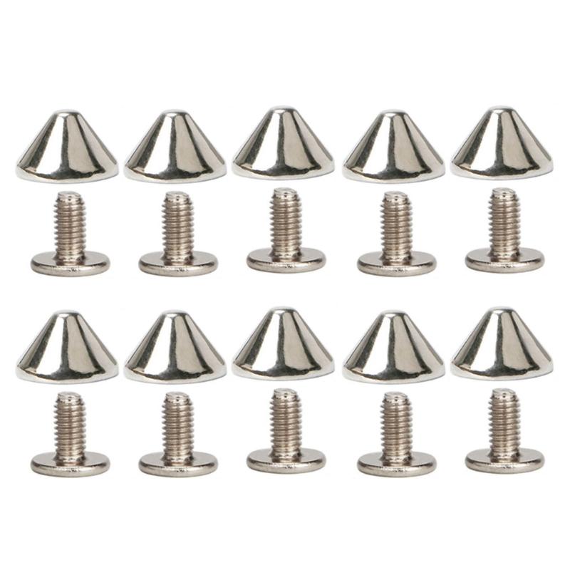 10Pcs Decorative Rivets Set Punk Style Nail Buckles Screw Mount Stud Rivets DIY Crafts PU Belt Shoes Clothing Spikes