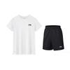 Li-Ning Plain Quick-Dry Breathable Short Sleeve Fashion Comfortable Simple Five-Point Pants Casual Sports Suit Unisex Suit YATV115-1