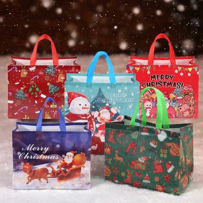 5PCS/Set Christmas Gift Bag 33x25x17cm Non-woven HandBag Multiple Styles Colors Decoration Christmas New Year Party Supplies ZYF