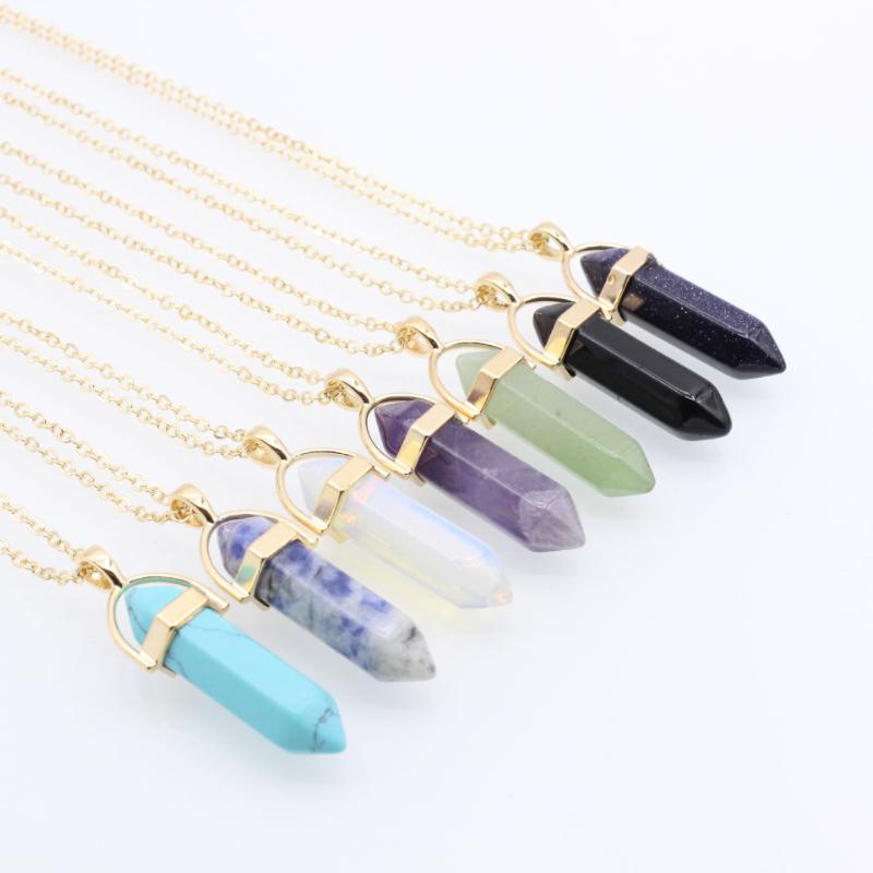 New Women's Multi-Strand Set Collarbone Necklace Set Moon Hexagonal Crystal Pendant Necklace Creative Bullet Pendant Women's Necklace