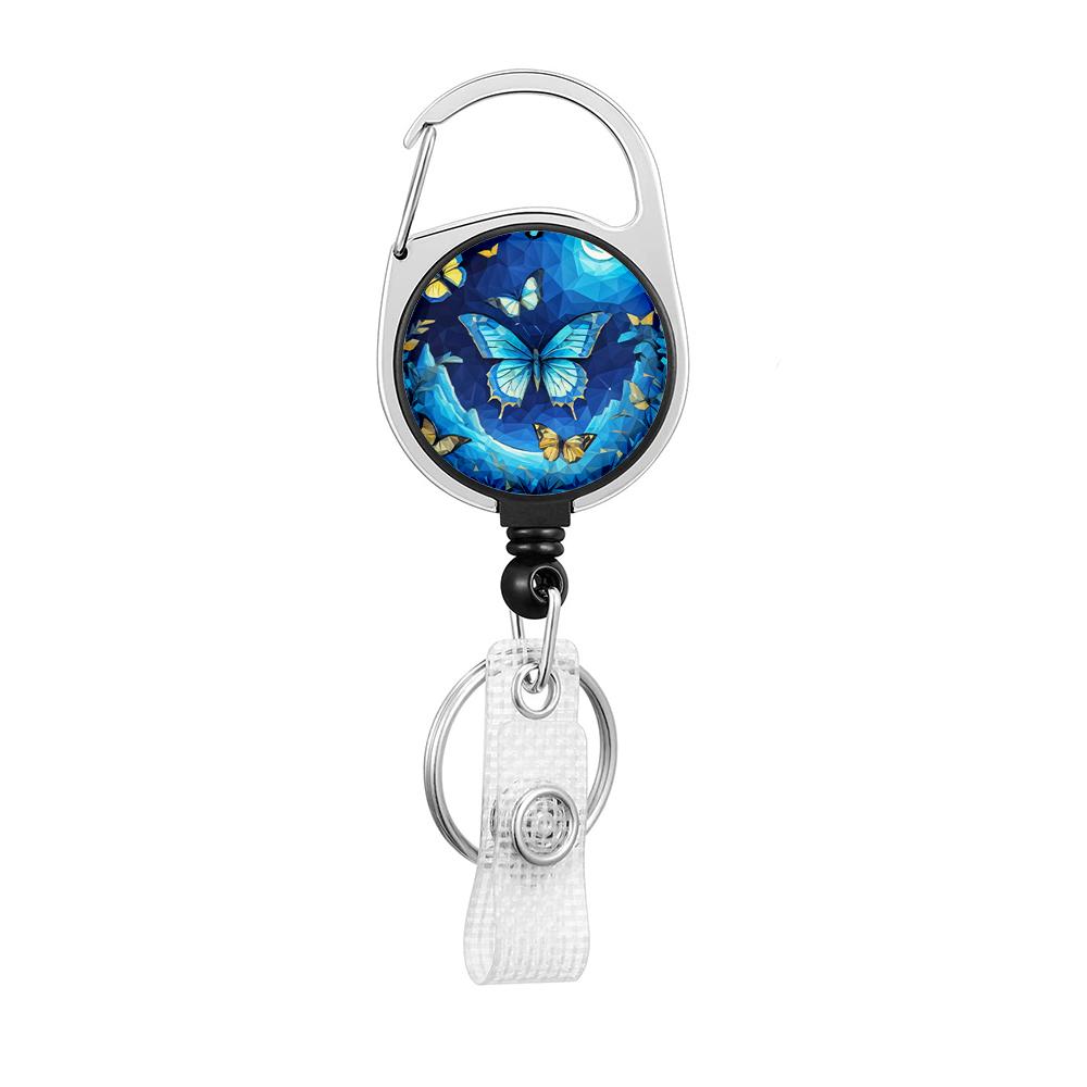 Flower Butterfly Chrysanthemum Doctor ID Badge Clip Lanyards Holder Porta Credencial Reel Nurse Retractable Keychain Wholesale