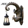 Energy Saving Patio Illumination Phoenix Solar Wall Lights, Resin Sculpture Outdoor Light, Warm Yellow Night Lights Waterproof Landscape Decor
