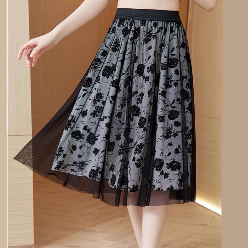 

Цветочная сетчатая миди-юбка - Элегантный весенне-летний облегающий дизайн 2XL (62.5-67.5 kg)