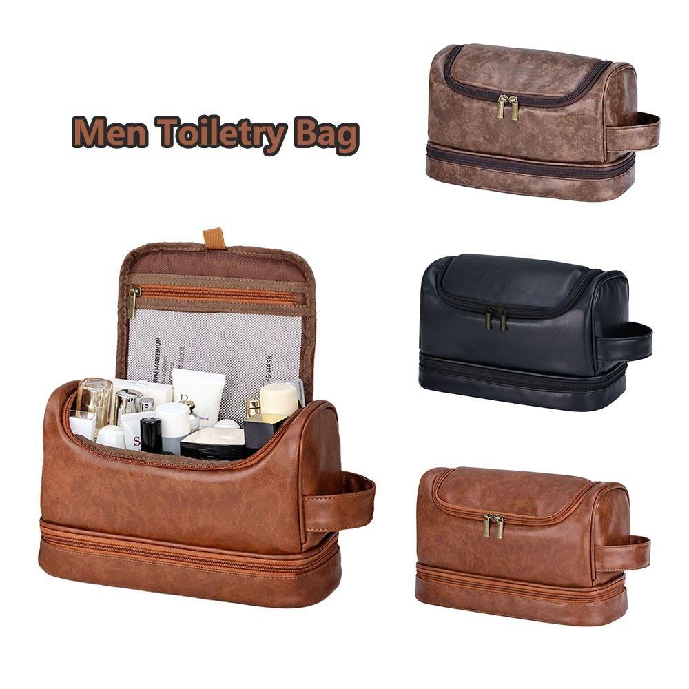 Waterproof Cosmetic Storage Bag PU Leather Makeup Bag Portable Makeup Pouch  Travel