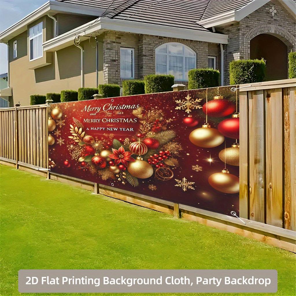 2D door banner, 1 piece Christmas New Year background banner, suitable for party birthday holiday decoration
