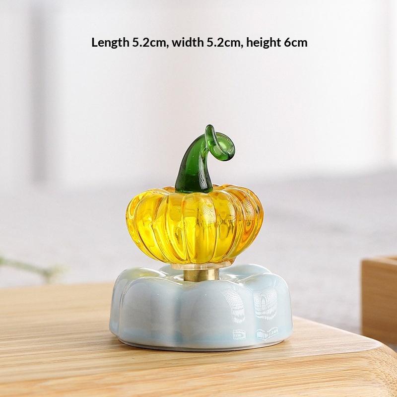 Revolving Glazed Glass Teapot Ornament Aesthetic Tabletop Decor Delicate Souvenir Gift for Friends and Family A5
