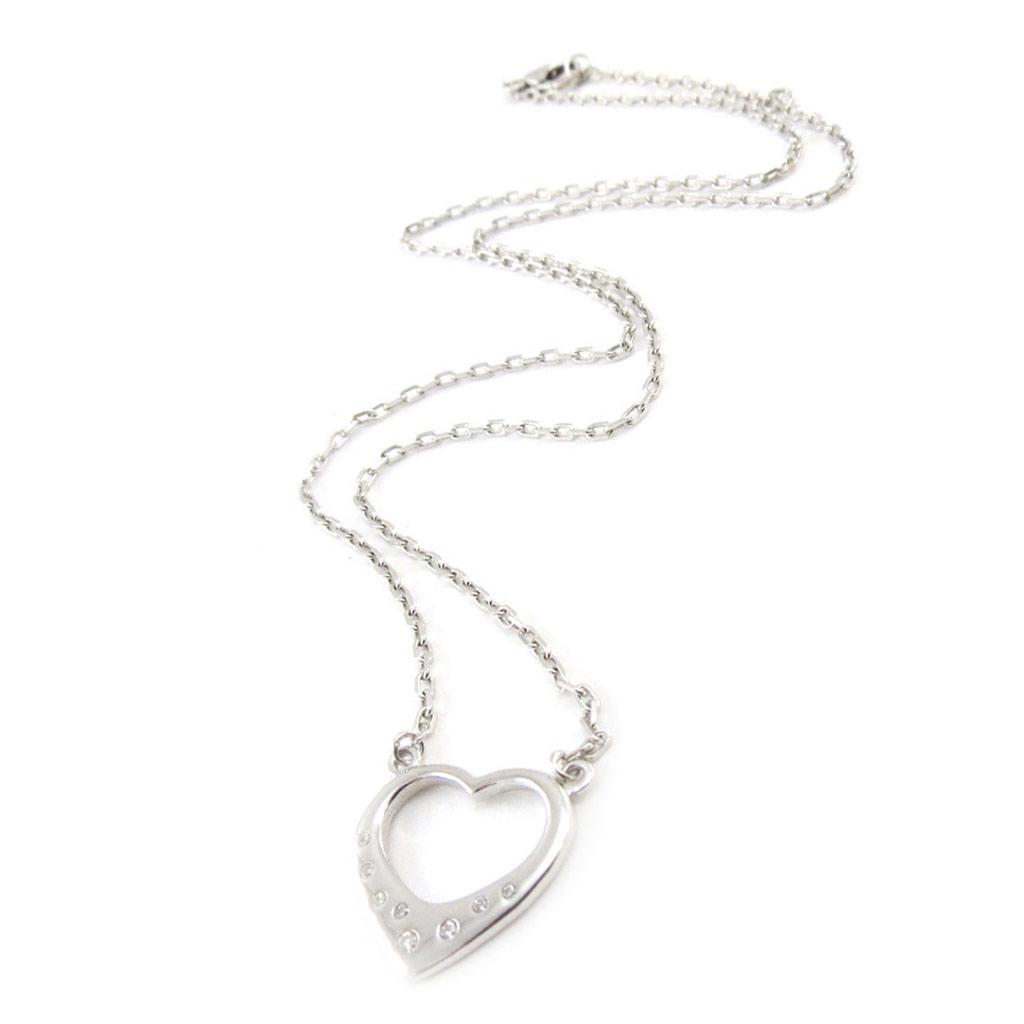 Les Trésors De Lily [J0866] - White 'Love' Silver Necklace