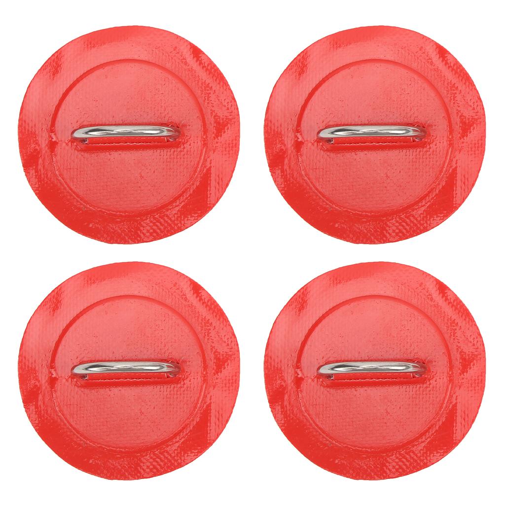 4 Pezzi Gommone DRing Pad Patch PVC Durevole Marino Acciaio Inossidabile Fibbia Fissa(Rosso )