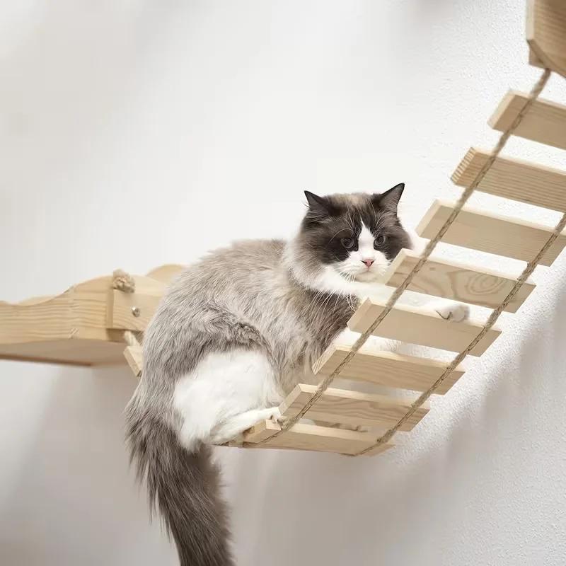 Cat Wall Shelf Set Wall-mounted Cat Furniture Satisfies cats' needs for sleeping, playing, climbing