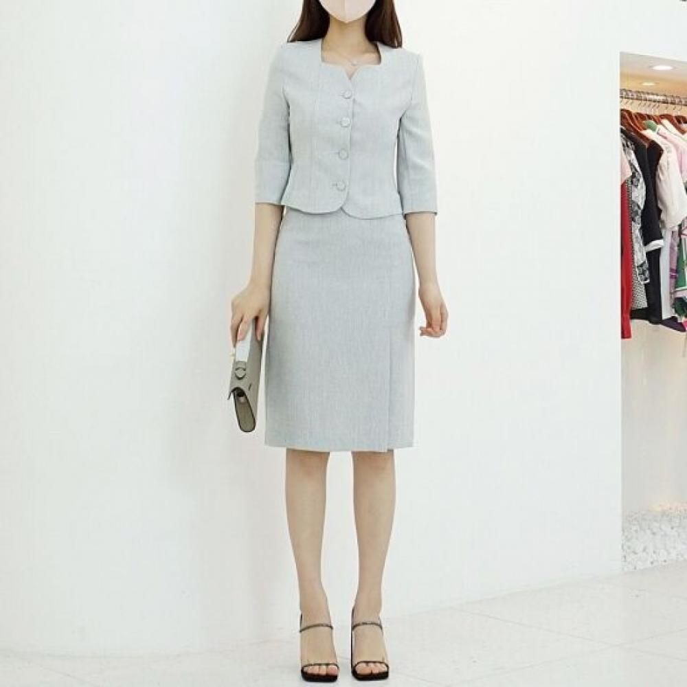 Style Latte Women H Line Midi Skirt Cool Material Workwear