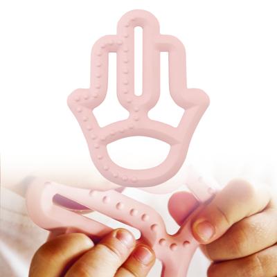 Silicone Teether for Babies Mom's Hand Pink Toy MinikOiOi 1 Pc.
