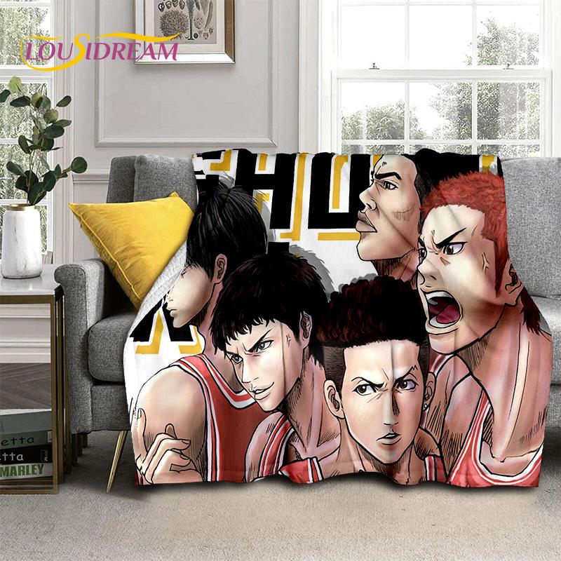 Cartoon Slam Dunk Basketball Anime Soft Blankets,Keep Warm Throw Blanket Comfortable Blanket for Picnic Beds Sofa Home Bedroom