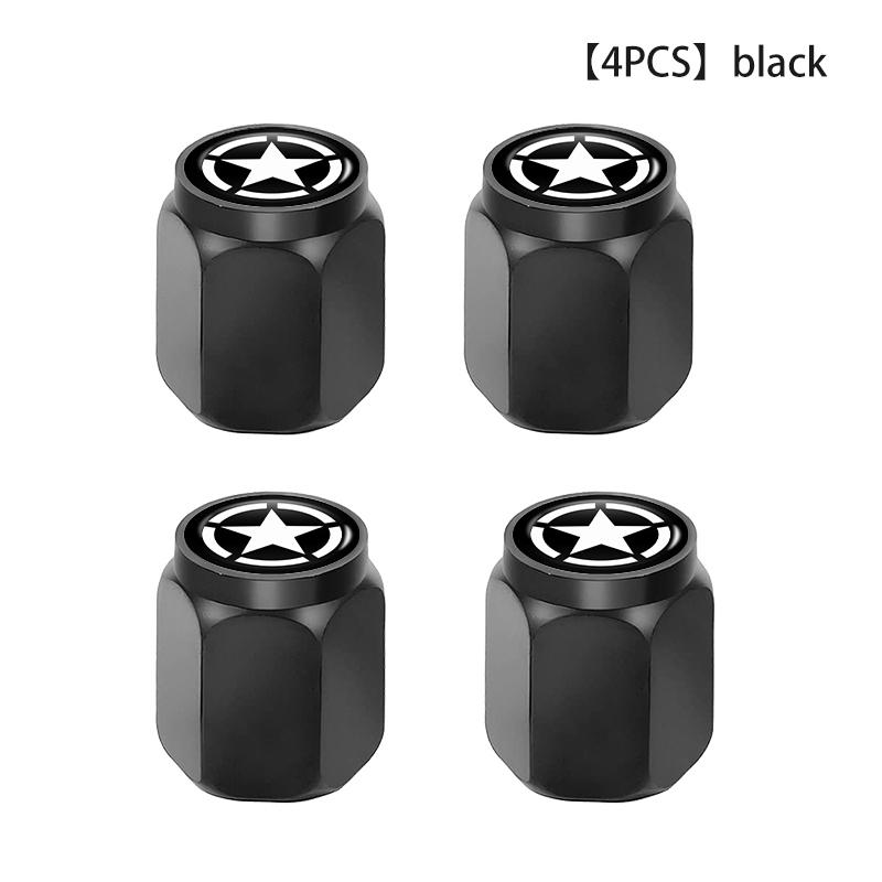 For Jeep 4PCS Car Logo Metal Wheel Tire Valve cover Cap Auto Styling Accessories Cherokee Patriot Liberty Wrangler JK JL