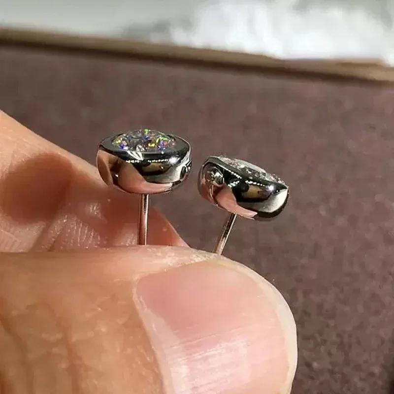 Minimalist Piercing Stud Earrings for Women/Men Inlaid White CZ Copper Color/Gold Color Simple Classic Zircon