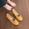 Source factory~ 2025 new spring and autumn French flat-soled single shoes women's bow suede one-pedal Doudou shoes