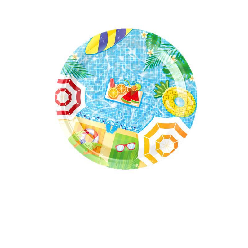Kids Pool Party Theme Disposable Plates, Napkins & Cups Set