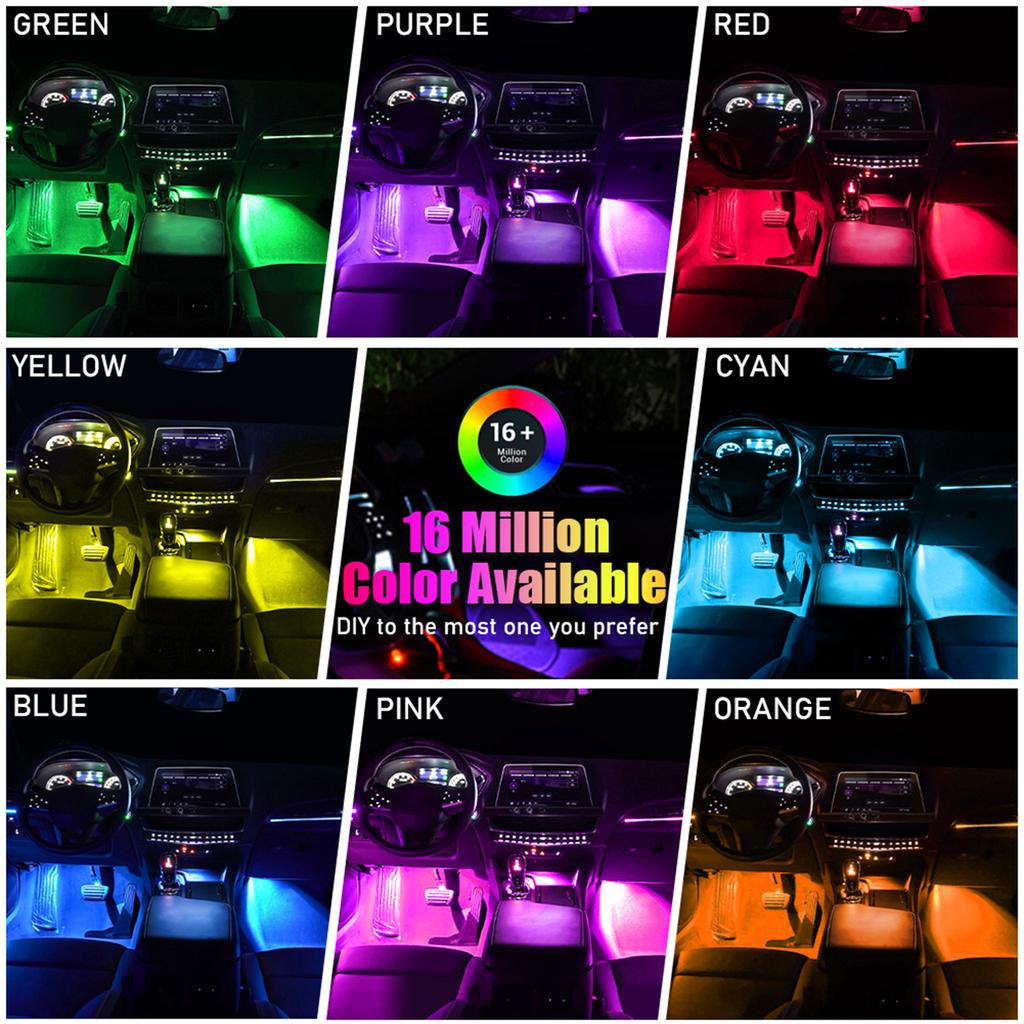 Auto Atmosphärelicht Automobil Innenraum RGB Licht Umgebungsfußlicht Wasserdicht Helligkeitsanpassung Dekorative Lampe