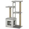 Multi-Level Cat Tree with Kennel and Jute Ropes, 67x38.5x114 Cm, Grey