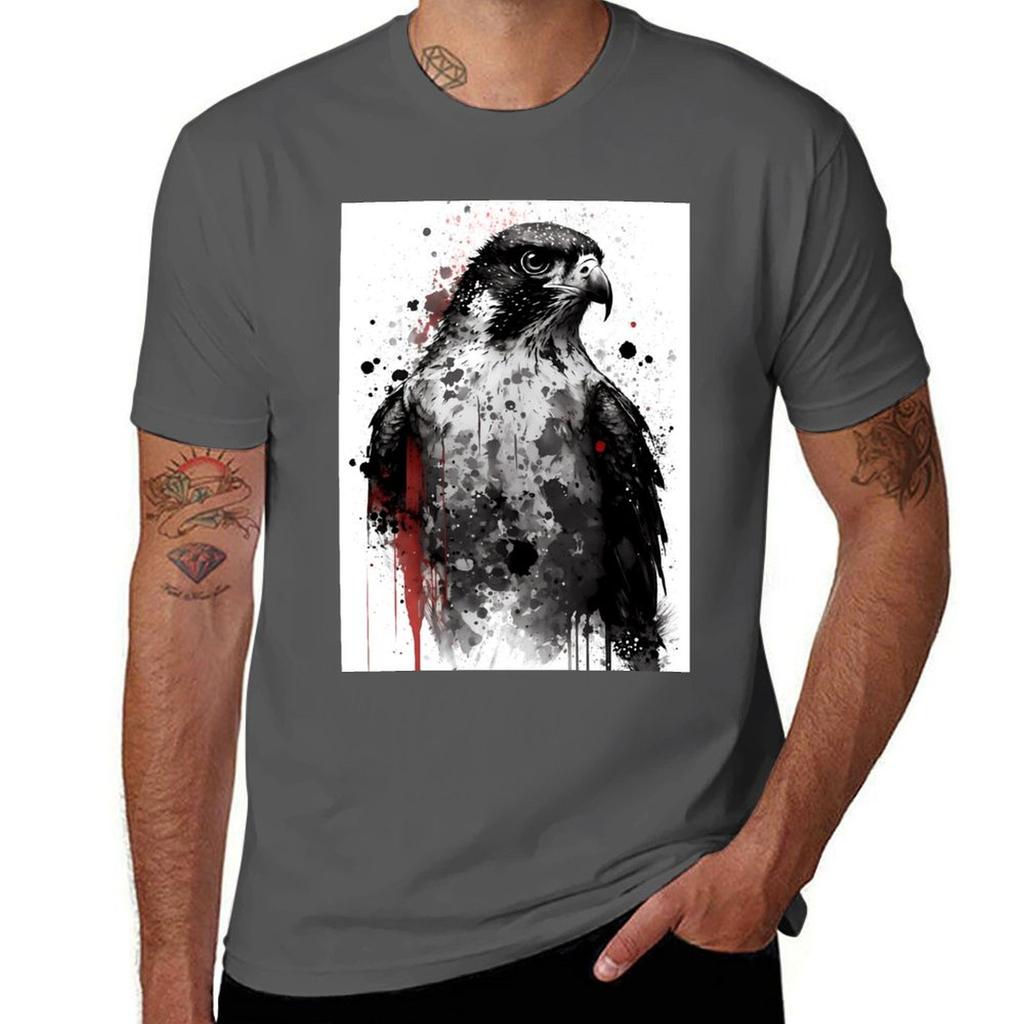Peregrine Falcon Portrait Tshirt T Shirt Custom Print T Shirts For Unisex Pack White T Shirt Unisex Casual Tshirt