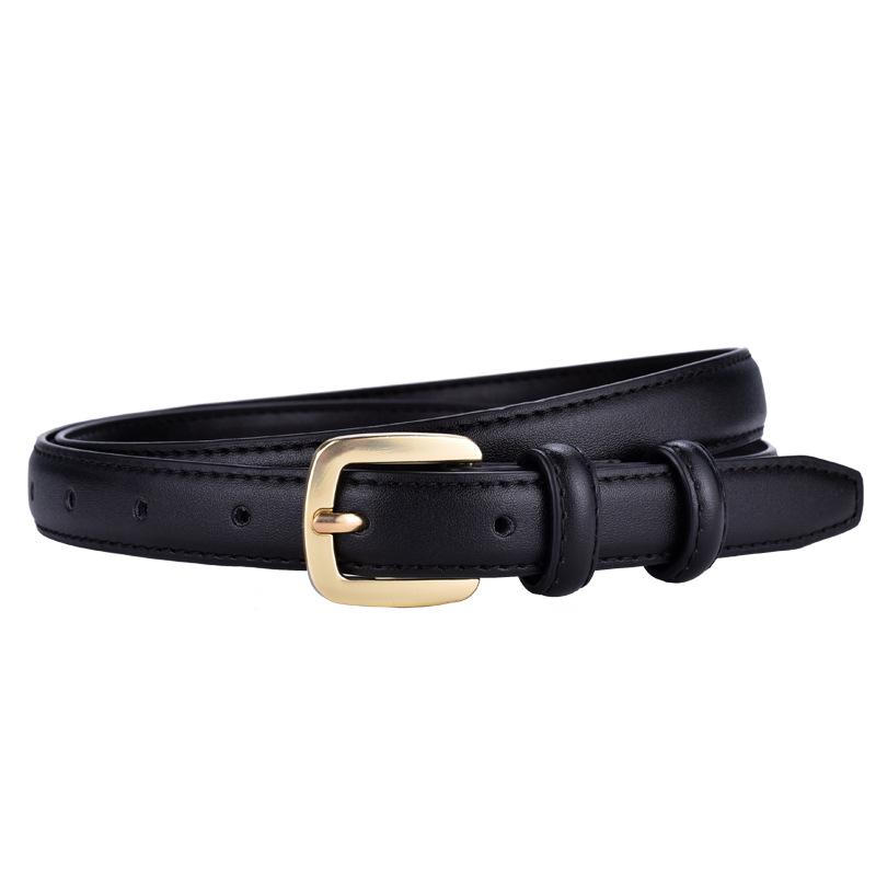 Belt Women'S Leather Simple High-End Thin Belt Women'S Black Decorative Jeans With Summer Tide