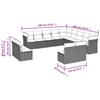 VidaXL Garden Lounge Set with Cushions 13 Pcs, Patio Sofas, Patio Furniture Set, Outdoor Furniture, Black 3218485