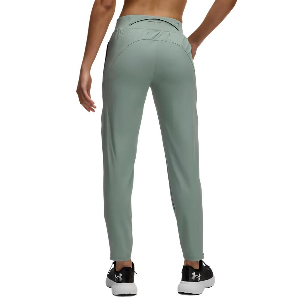 Under Armour OutRunStorm Comfortable Fashionable Simple Versatile Solid Color Sports Long Pants Women Bottoms Silicone-Green 1377042-348