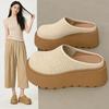 Damen Plateauschuhe Sommer Atmungsaktive Mesh-Hausschuhe Dicke Sohle Zum Hineinschlüpfen Bequeme Lässige Outdoor-Sandalen Rutschfeste Clogs