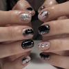 Gothic Y2K Black Heart Wearable False Nails - Stylish & Trendy Manicure Tips