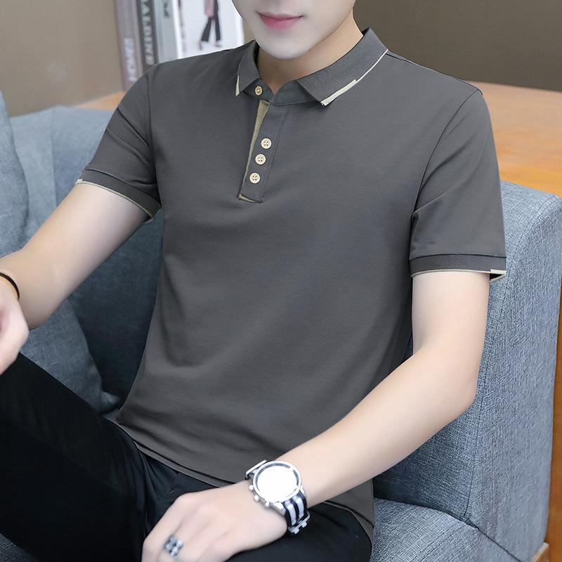 Tricou polo pentru bărbați Tricou cu mânecă scurtă pentru bărbați Top casual din bumbac pur, confortabil și respirabil