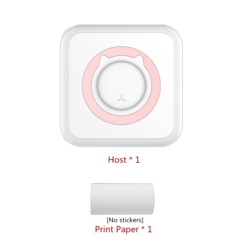 Tragbarer Mini-Thermodrucker, kabellos, BT, 203 dpi, Fotoetikett, Memo, falsche Frage, Drucken mit USB-Kabel, tragbarer Drucker