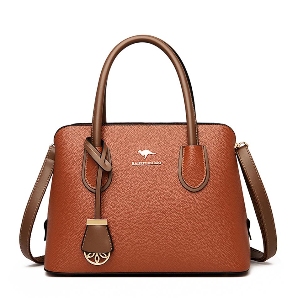 2 Layers Quality Leather Luxury Handbags Women Bags Designer Crossbody Bags for Women  Large Capacity Tote Bag