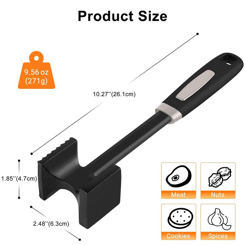 A25F-For Tenderizing Tool- Meat Tenderizer, Dual-Side Meat Mallet, Heavy Duty Solid Meat Hammer Pounder For Steak, Pork& Beef