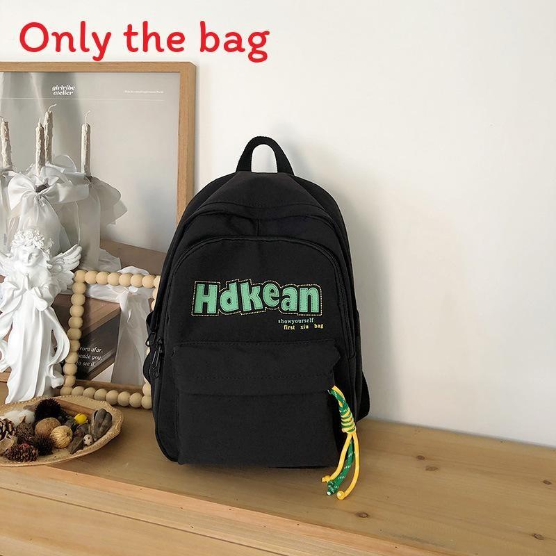 

Minimalist Nylon Large Capacity Backpack For Students And Commuters With Solid Color Letter Print S чёрный