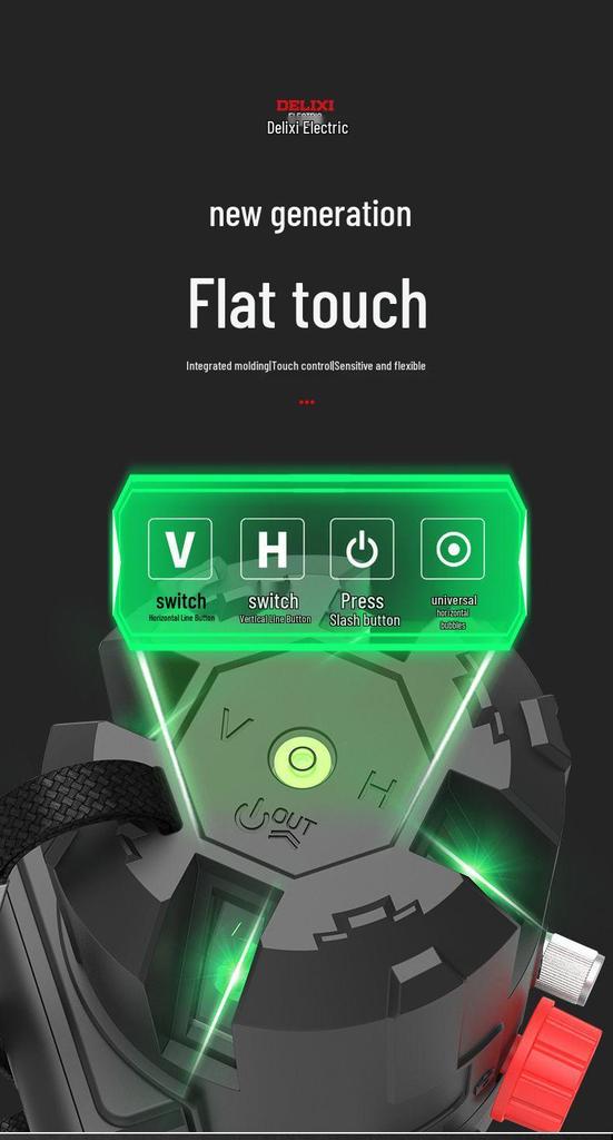 DELIXI Green Laser Level: High-Precision Infrared, 2-5 Lines, Strong Light, Outdoor Use