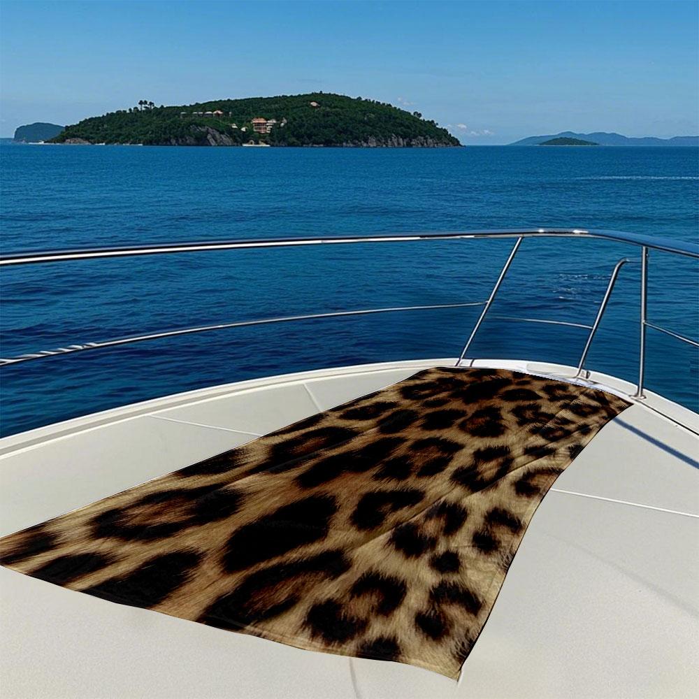Savanna Leopard Print Quick Drying Bath Towel Microfiber Beach Towel Light Weight Swimming Camping Yoga Beach Out