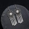 Retro Tibetan silver fringed earrings women's long temperament versatile earrings fashion personality vacation earrings
