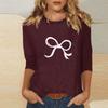 Women's O-neck 3/4 Sleeve  Print Top