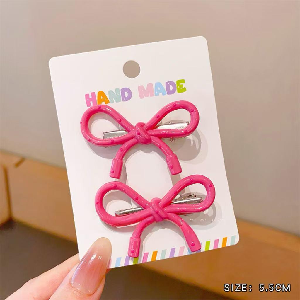 

Children s Pink Polka Dot Bow Hair Clip – Korean Style Duckbill for Baby Girls