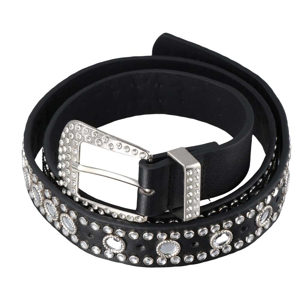 

Leather Belt PU Leather Belts for Women Punk Rhinestone Belts Women