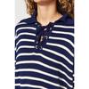 Marineblauer bequemer gestreifter Strickpullover Tctaw24ak00172