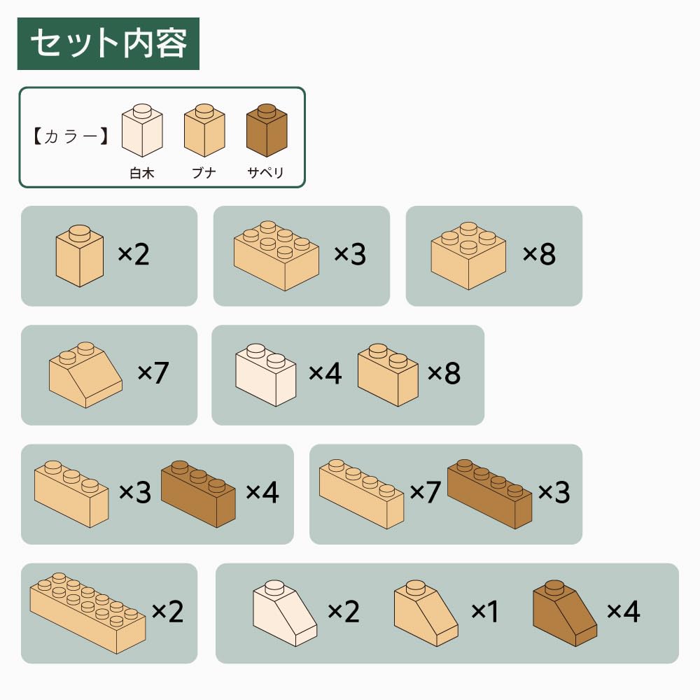 TIMBLO Elephant Wooden 58 ST with Toy Safety Natural Birthday Woody Ages 4 and Up Blocks, Pieces, (Complies Standards), Wood, Decorative, Gift,