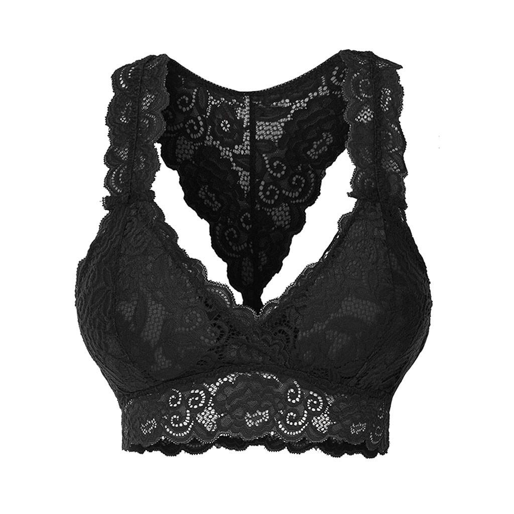 New Women Plus Size Vest Crop Wire Bra Lingerie Sexy V-Neck Underwear S-3XL
