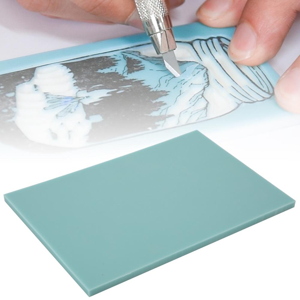 Jelly Rubber Stamp Thin Carving Block for DIY Handmade Rubber StampsMint Green