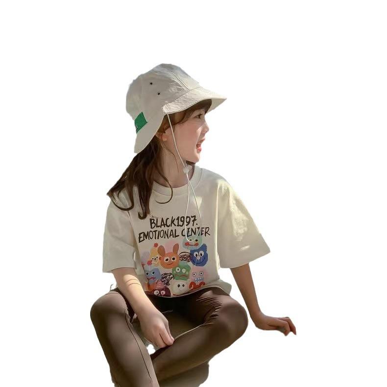 2024 Korean Style Girls' Short-Sleeve Summer T-shirt - Fashionable Children's Top