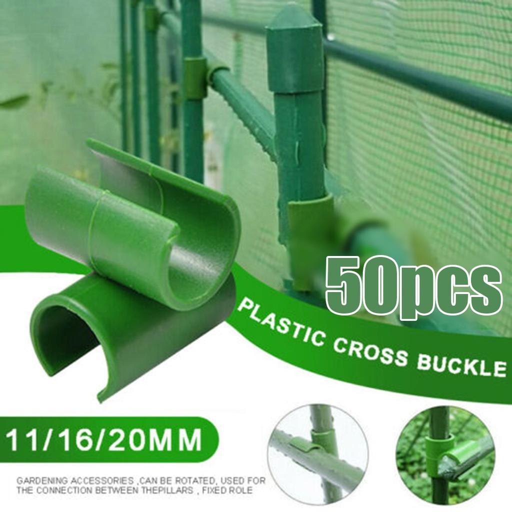 50pcs Plastic Plant Trellis Connector Clip Garden Vegetable Frame Rod Support Fixed Connector Pillars Stake Clips Supplies
