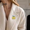 Decorative Brooch Pin Double Lemon Rhinestone Pin, Yellow Lapel for Women Men, Alloy Fruit Badge Jewelry Suit Jackets and Bags Theme