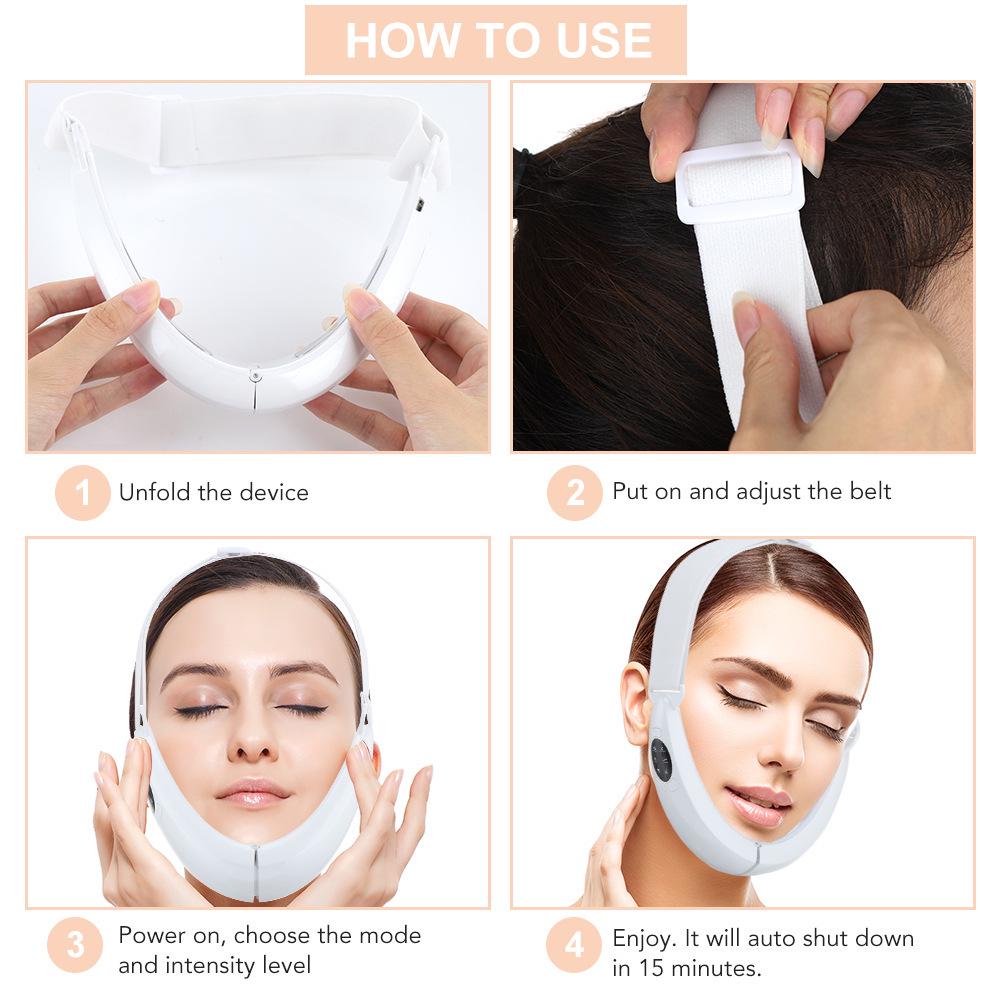 Smart EMS Vibration Massage Facial Slimming Device for Nasolabial Fold Shaping and Chin Contouring