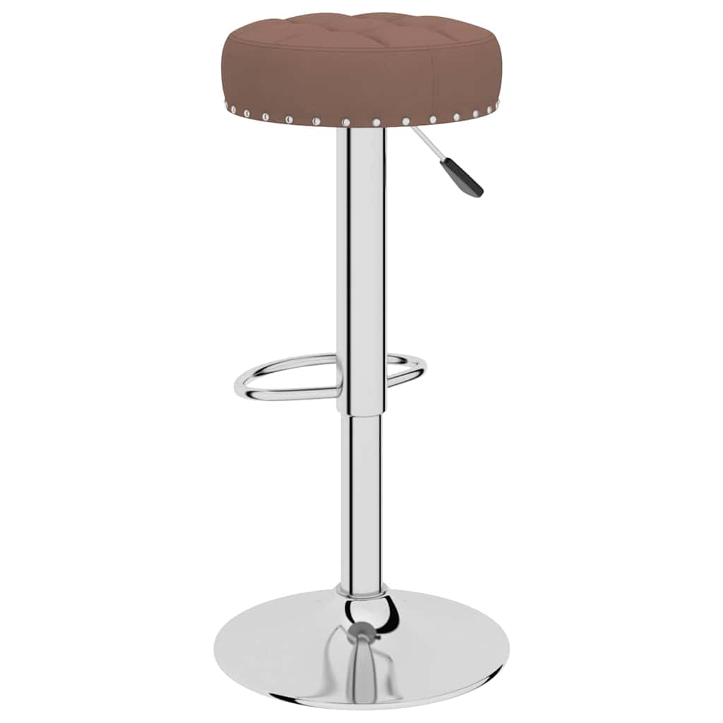Bar Stool Set of 2 Brown Fabric