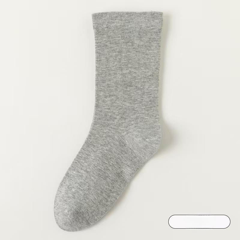 Ladies Spring and Autumn Comfortable Pure Color Simple Gentle All Build Moon Son Pile Cotton Socks