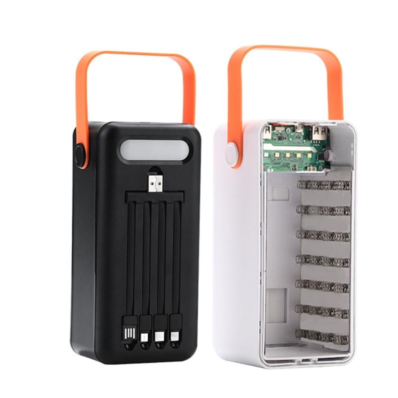 DIY 28 X 18650 PD QC3.0 USB 10W 22.5W Battery Storage Box Fast Wireless Charging Power Bank Case 18650 Battery Holder